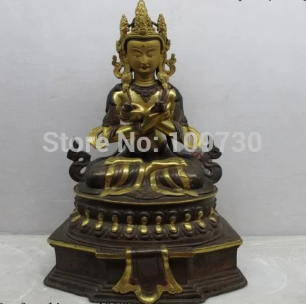 

002938 Tibet purple Bronze Copper 24K Gild Vajradhara Vajrasattva Guan Yin Budha Statue