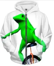 Frauen/Männer Casul Dat Boi Mantel Hoodies Grün frosch Pullover Tops Mantel Frühling Herbst Weiß Zip-ZUP Sweatshirt Crewneck