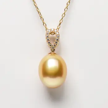 

Gorgeous Golden South Sea Cultured Pearl Pendant 14k Yellow Gold 12.8*10.4mm