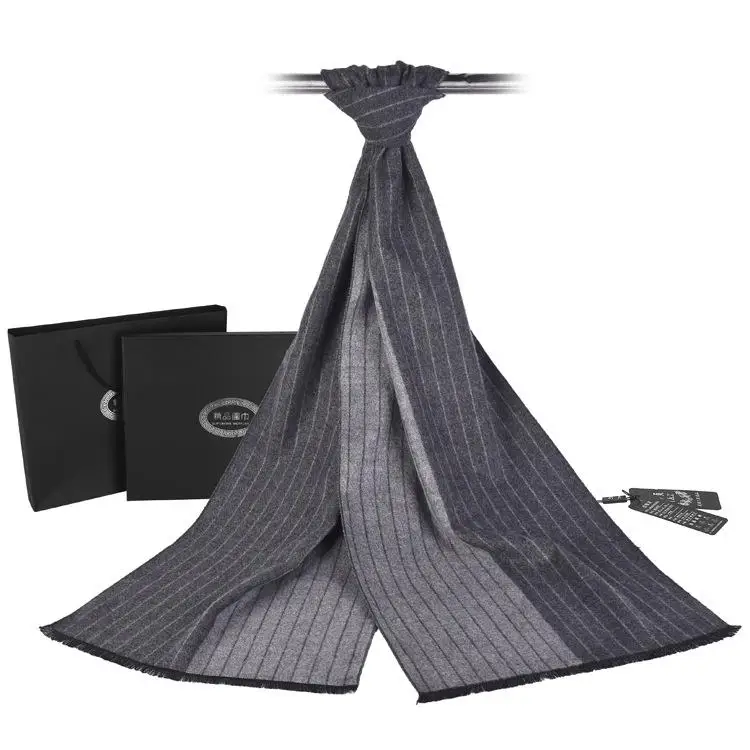 Design Casual Scarves Winter MenS Cashmere Scarf Warm Neck Striped Business Modal Scarves