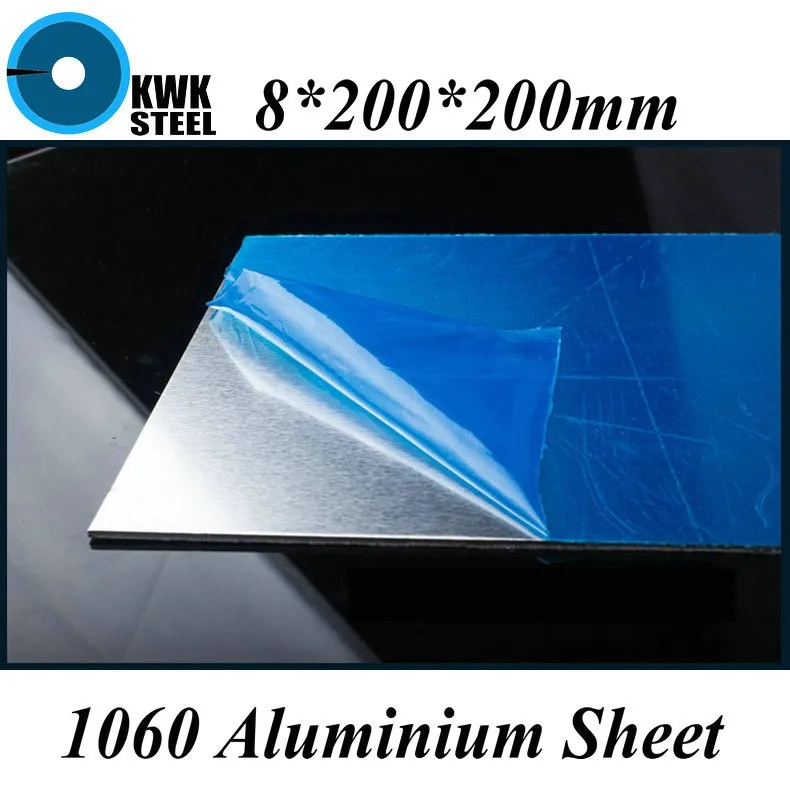 8*200*200 мм алюминий 1060 лист чистая алюминиевая пластина DIY Материал Бесплатная доставка