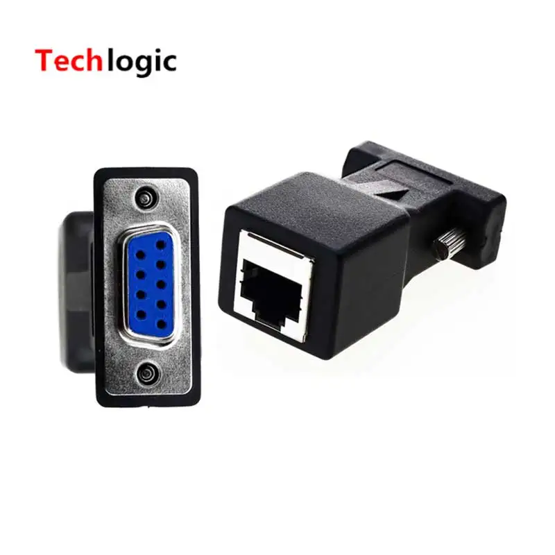 

DB9 to RJ45 Interface Converter RS232 to Net Interface Connector Plug Adaptor