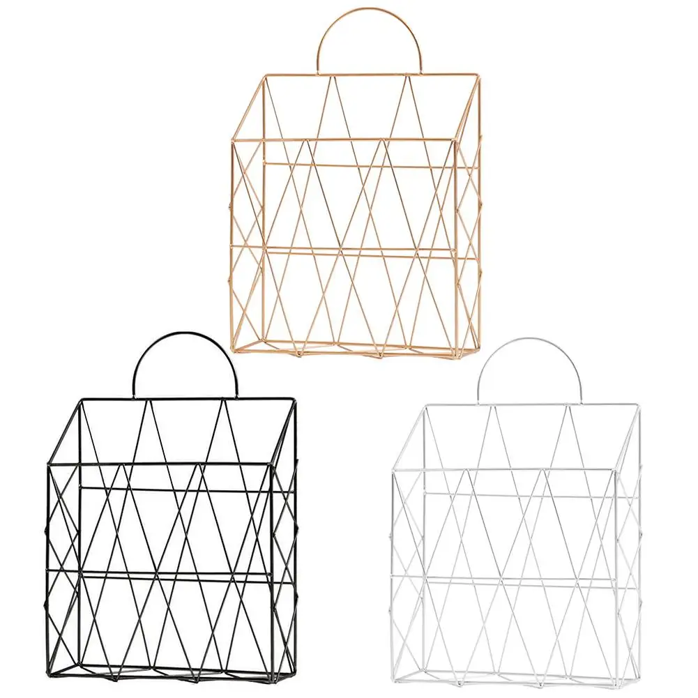 

3 Colors Retro Wall-Mounted Metal Rack rectangle Mesh Iron Shelf Industrial Style Shelf Office Sundries Organizer Home Decor
