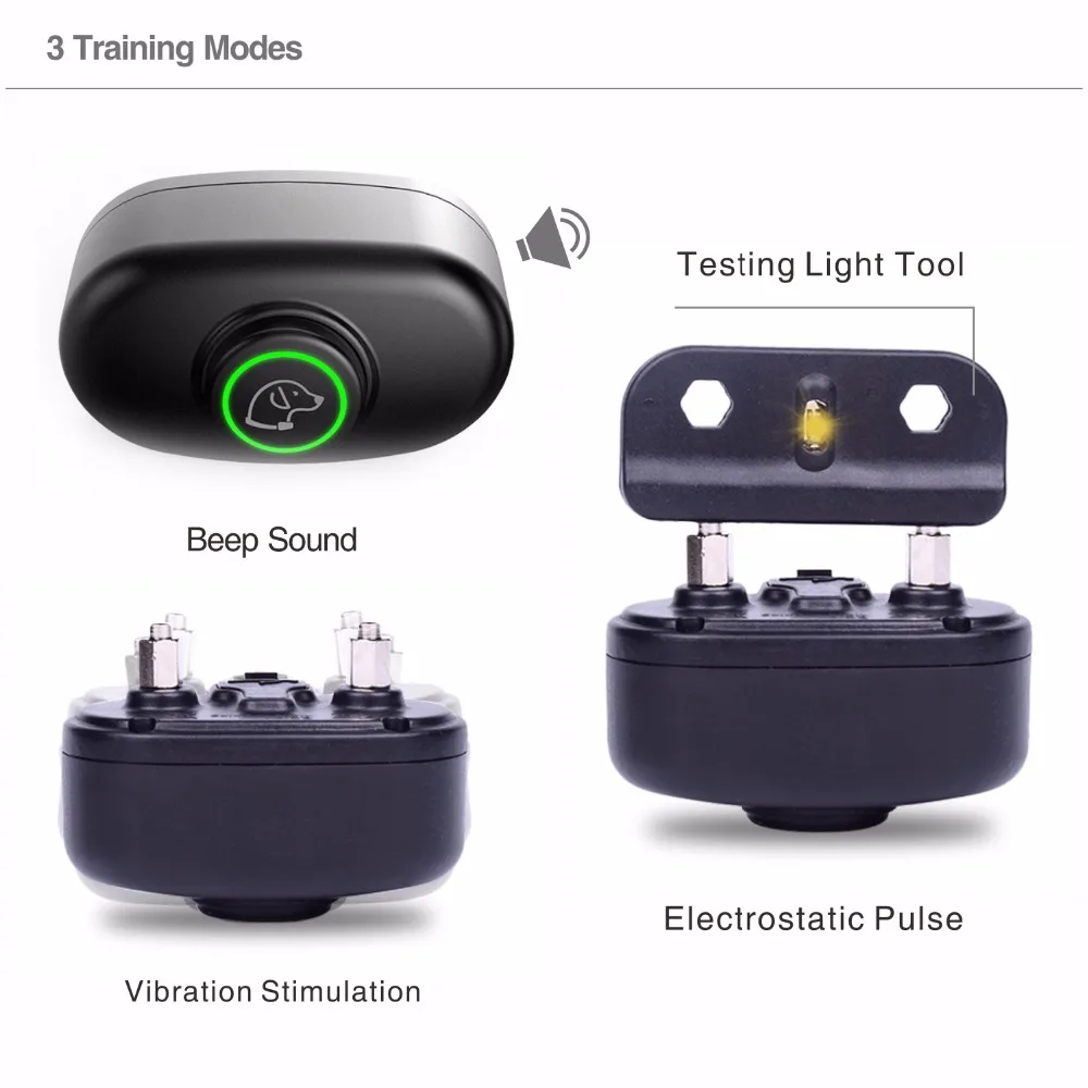 Электрический ошейник для собак, водонепроницаемый ошейник для дрессировки собак, перезаряжаемый дистанционный ошейник для управления корой, анти-лай, тренажер для питомцев, Ударная вибрация