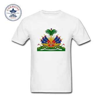 

Hot Selling Funny Crest Haiti Flag Funny Cotton T Shirt for men