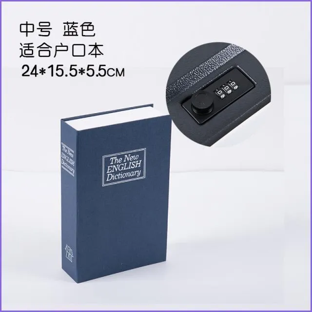 Storage Safe Box Dictionary Book Bank Money Cash Jewellery Hidden Secret Security Locker Size: 240*155*55MM
