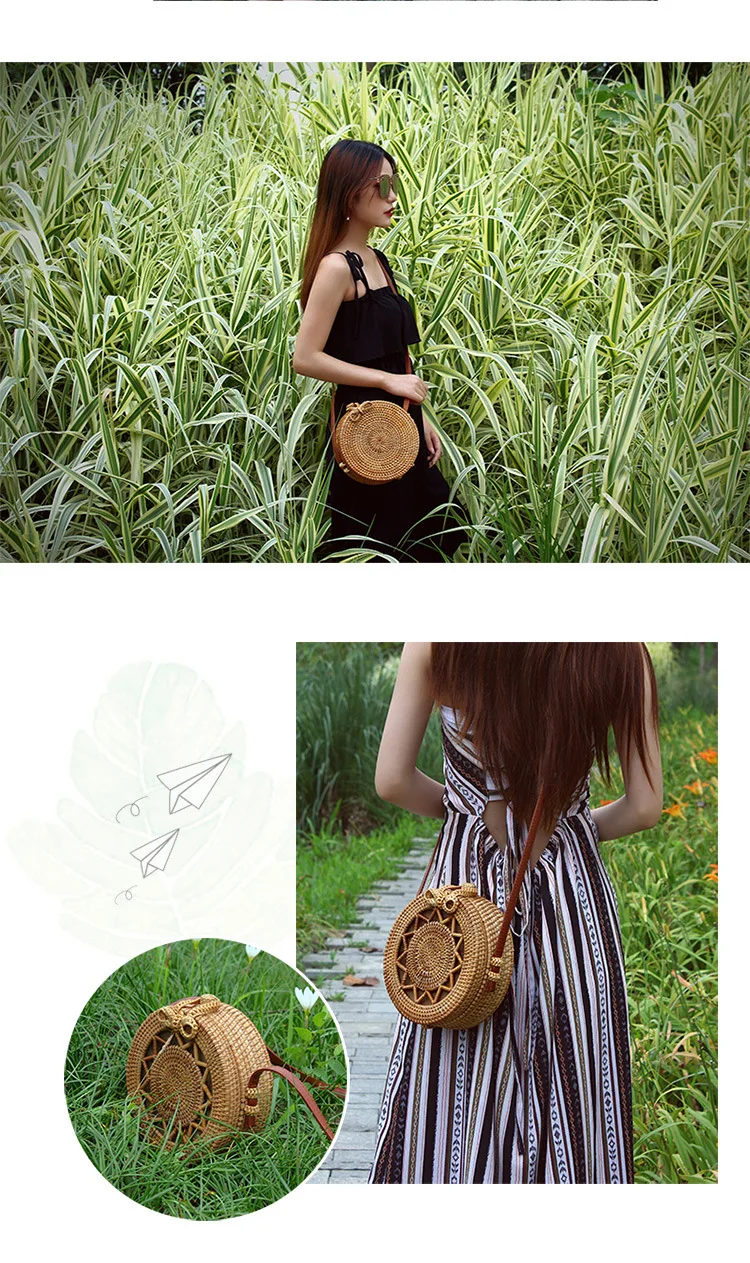 Квадратная круглая Mulit стильная соломенная сумка, женская летняя ротанговая сумка ручной работы, тканая пляжная круглая богемная сумка, Новая мода