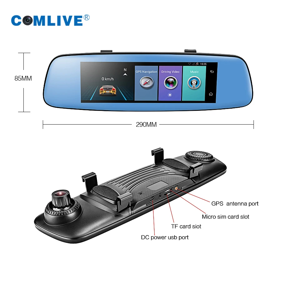 Camlive E06 Автомобильный видеорегистратор 8 &quotHD1080P ADAS двойной cams зеркальный рекордер