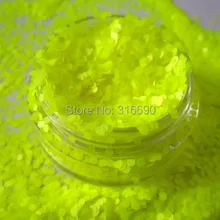 Устойчив к растворителям блеск неоновая желтая точка блеск 1 мм круги блестки ening ing ногтей изделия для полировки