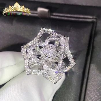 

100% 18K 750Au Gold Moissanite Diamond Ring D color VVS With national certificate MO-H10011