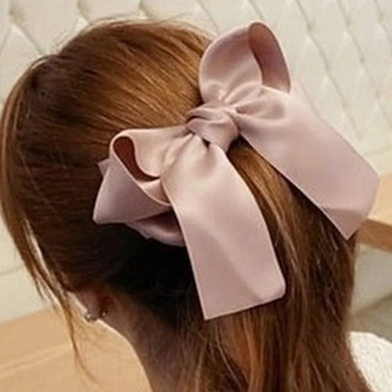 Oversized Bow Cloth Ribbon Hair Clip Korean Hairpin Spring Clip Top