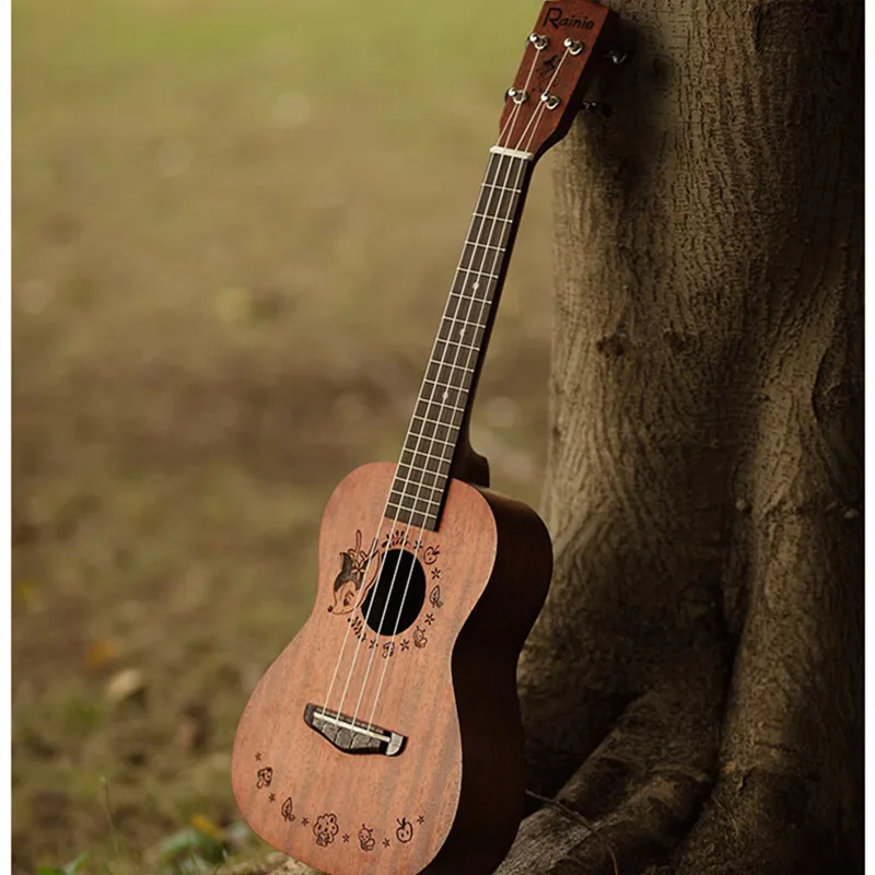 

Rainie Ukulele Solid Concert Tenor Ukulele 23" 26" Acacia Body Hawaii Ukelele Mini Guitar with Ukulele Bag