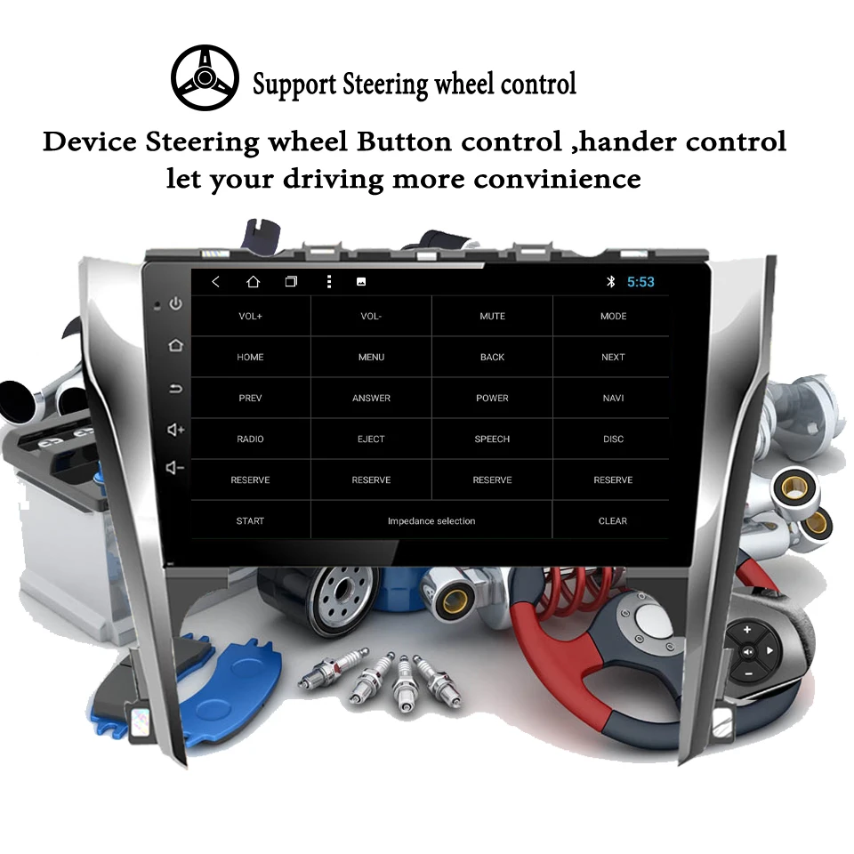 Best Android 9.1 Octa Core 10.1" Car DVD Player For Toyota Camry 2012-2014 GPS Navi Support dab+USB IPS Screen Radio LTE 4G Head Unit 5