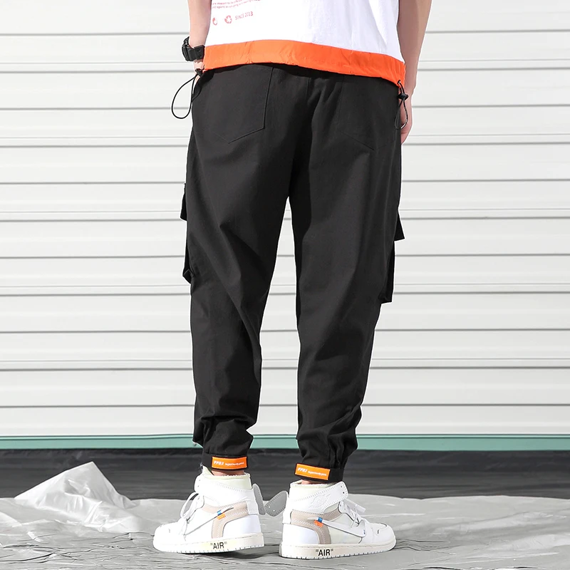 2019 New Summer Casual Pants Male Multi Pocket Pants Elastic Waist Pants Plus Size Men Joggers Streetwear Moletom Masculino Mid