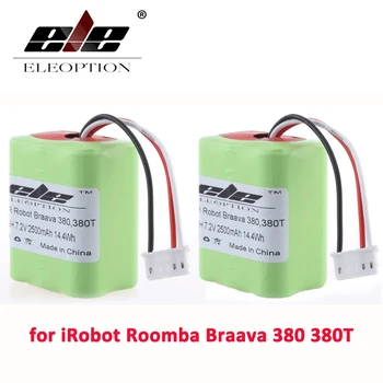 

ELEOPTION 2PCS 7.2V 2.5Ah 2500mAh Ni-MH Rechargeable Battery for iRobot Roomba Braava 380 380T