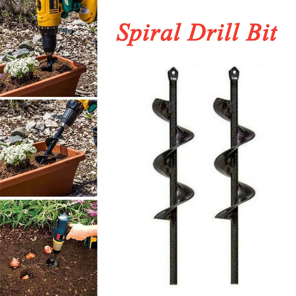 

Drill Bit 2019top 2Pcs New Planter Garden Auger Hole Digger Drill Bit Attachment 46*370 mm G90627