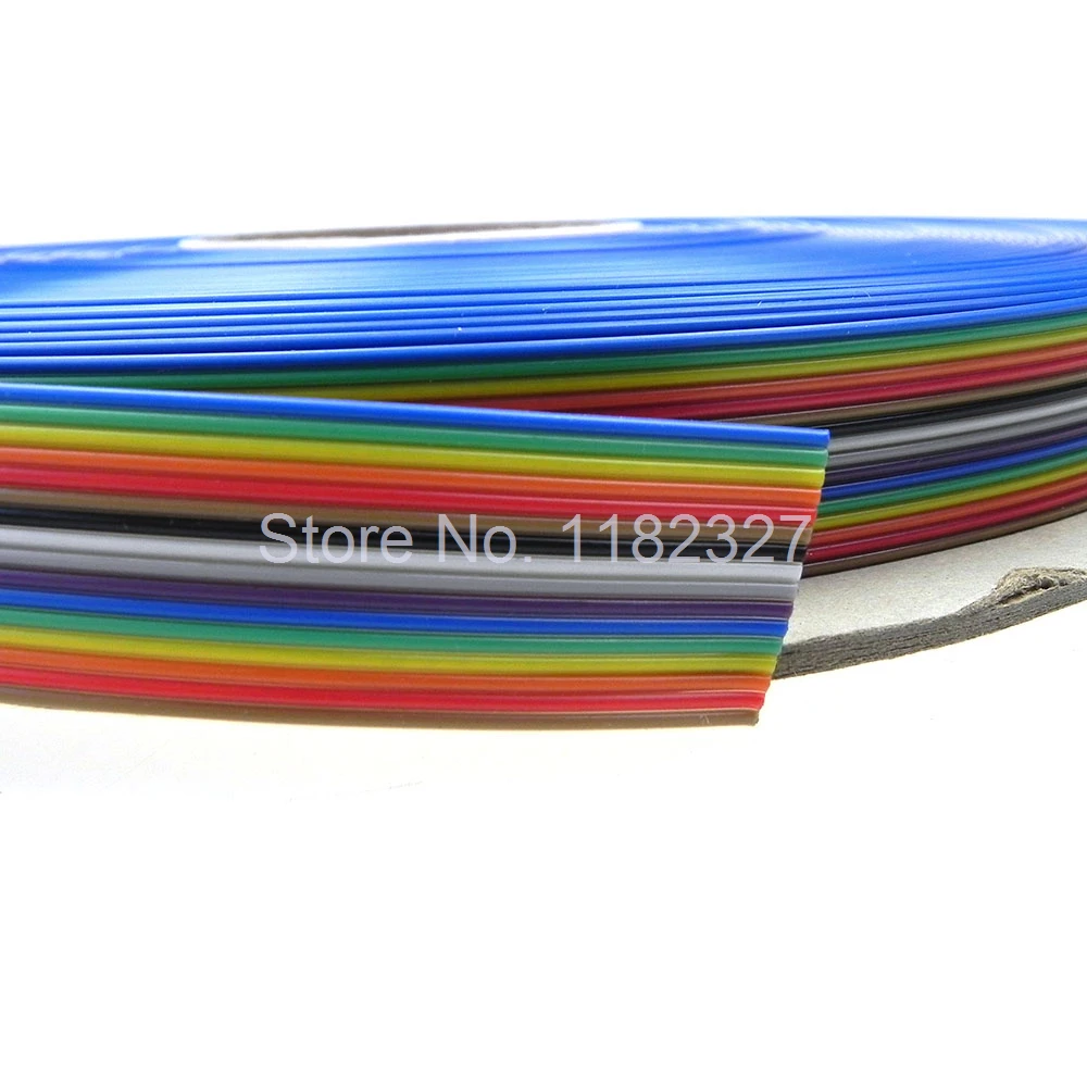ribbon cable 16 WAY Flat Color Rainbow Ribbon Cable wire Rainbow Cable 16Pin ribbon cable 1.27MM pitch 2