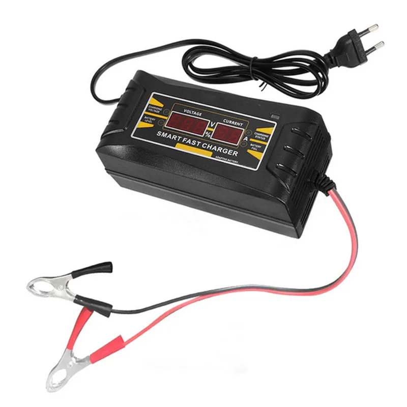 

EU Plug Car Battery Charger 12V 6A 10A Intelligent Full Automatic Auto Smart Fast Power Charging For Wet Dry LCD Display