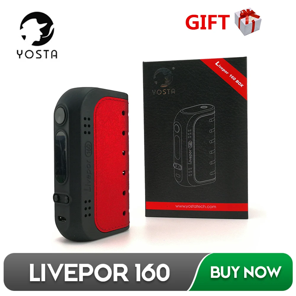 

YOSTA Livepor 160w Box Mod Electronic Cigarette Vape VW/TC for 510 Dripka RDA RTA Atomizer Vaporizer Vape Mod