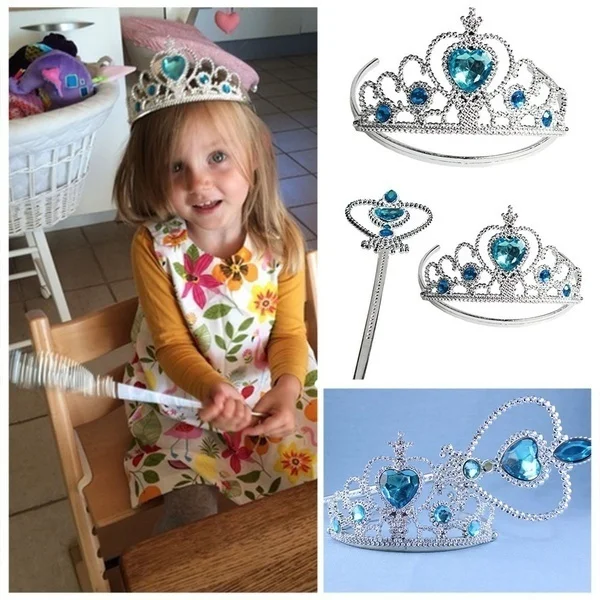

1 Set Tiara Crown Magic Fairy Wand Kids Girl Headwear Accessory Party Costume Prop