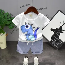 Hot Baby Boys Cartoon T shirt+ Blue Stripes Short Pants Sets Summer Kids Boy Clothing Set Cotton Printed Set Children Suit 2019 Hot Baby Boys Cartoon T shirt+ Blue Stripes Short Pants Sets Summer Kids Boy Clothing Set Cotton Printed Set Children Suit 2019