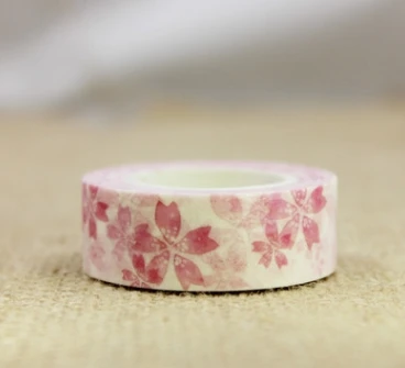 

15mm*10m pink flower diy decorative washi masking tape(1lot=10pieces)