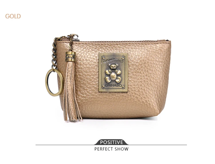 Women Mini Wallets Female Tassel Pendant Short Money Wallets Genuine Leather Lady Zipper Coin Purses Fashion Key Bag  (16)