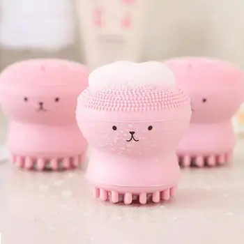 

Cute Mini Silicone Face Cleaner Brush Cartoon Octopus Facial Cleaning Brush Skin Exfoliator Face Scrub Massage Brush Skin Care