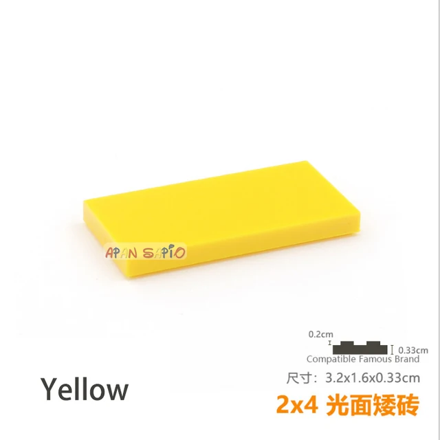20pcs/lot DIY Blocks Building Bricks Smooth 2X4 Educational Assemblage Construction Toys for Children Size Compatible With Brand Yellow