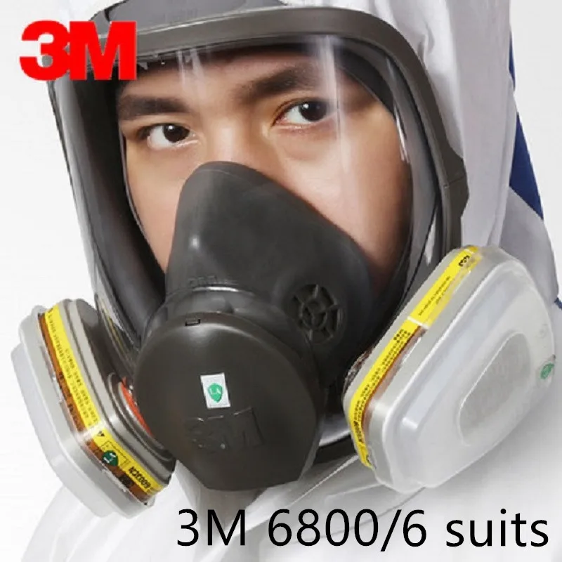 

6 Suits Genuine 3M 6800 Spray Weld Gas Mask Protective Acid Gases Organic Vapors Resistant Chemical Industrial Dust Respirator