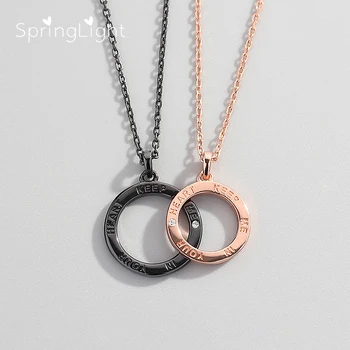 

SpringLight Confidant Rose Gold Pendant Real 925 Sterling Silver Design Fine Jewelry Friend in My Heart Necklace for Women Gift