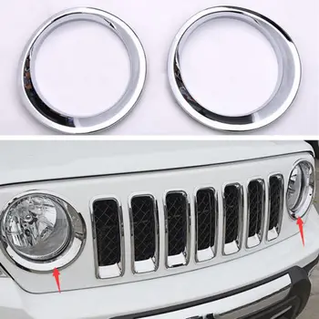 

ABS Chrome Car Front Headlight Lamp Cover Trim Frame Decoration for Jeep Patriot 2011-2015 Car Styling