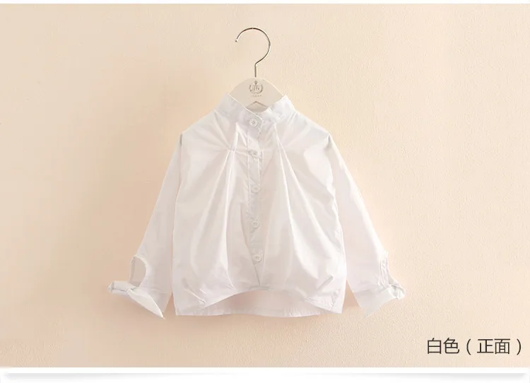 Kids Tops 2018 Spring Autumn Fashion Children Clothing Mandarin Collar Bowknot Long Sleeve Solid Color Strip Baby Girl Shirt (3)