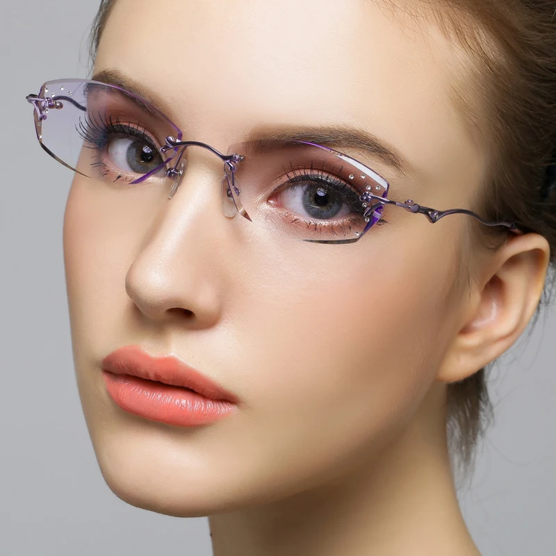 wholesale Diamond glasses radiation resistant rimless glasses titanium ...