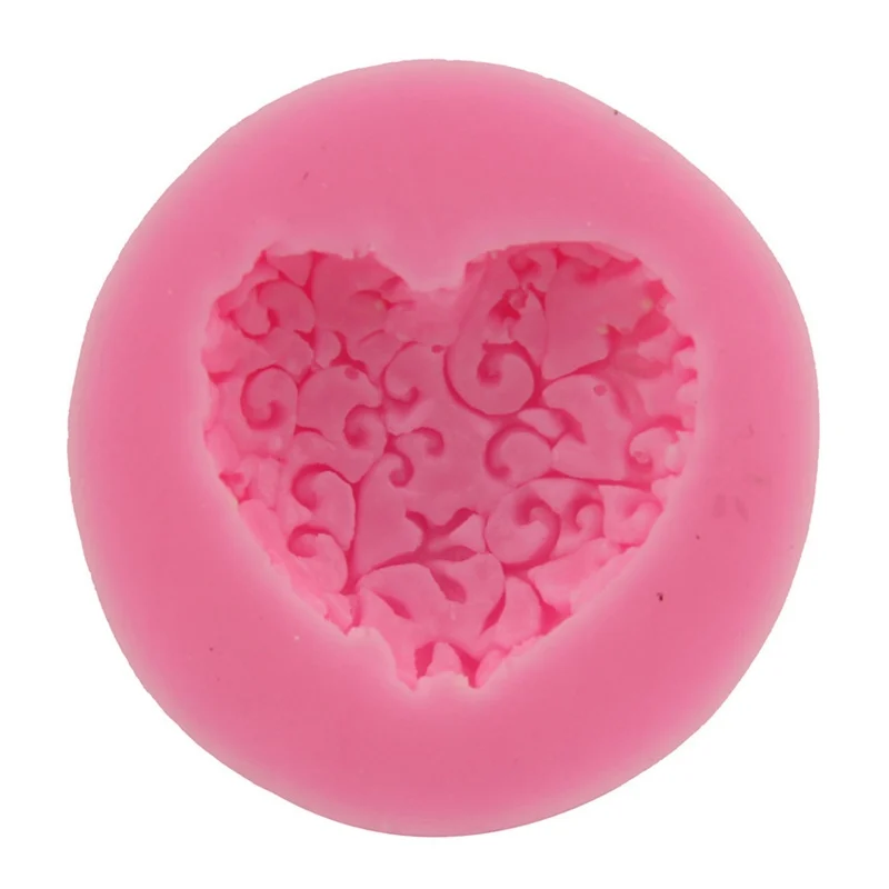 3D Love Heart Lace Shaped Silicone Mold DIY Cake Candel Chocolate Soap Mold Mould Fondant Sugar Art Tools For Soap Making