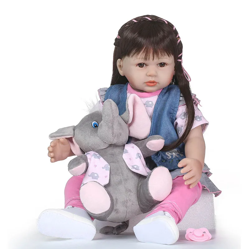 

2018 New 60CM/24inch 3D Jointed Lifelike Reborn Doll Soft Vinyl Newborn Baby Dolls Playmate Gifts