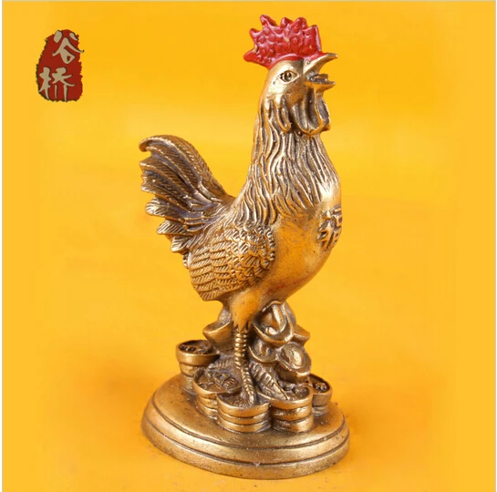 

B0601 417Bronze sculpture, fortune chicken crafts chicken copper chicken decoration handmade bronze sculpture, decoration statu