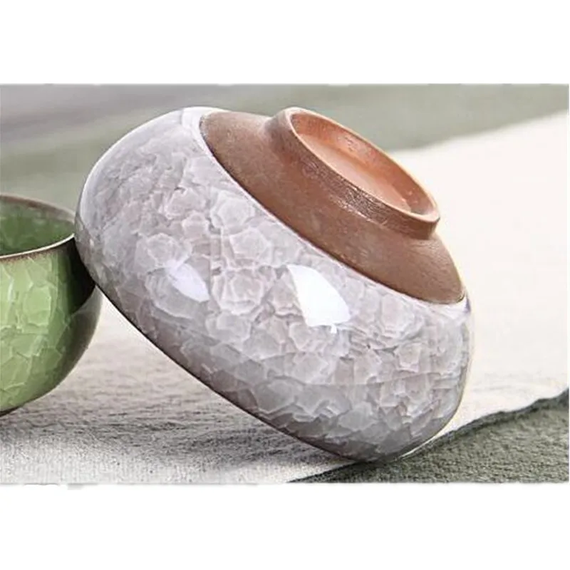 Chinese Kung Fu Tea Cup Set ice crackled Glaze Ceramic cup Travel Tea Bowl Wine Cup Sets with Golden Fish Porcelain mugs 6pcs