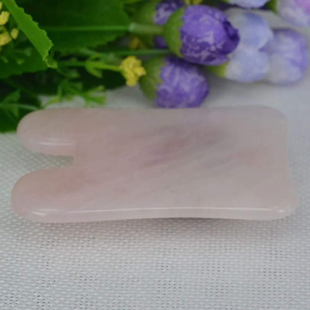 1Pc Natural Rose Quartz Crystal U-Shaped Gua Sha Massager Scrapping Plate For Body Chakra Healing reiki Massage