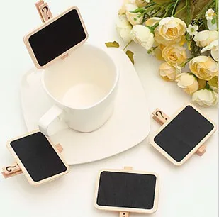 

1 PCS Wood Cute Mini Blackboard Clip On Message Small Chalkboard Wooden Photo Notes Clip Stationery