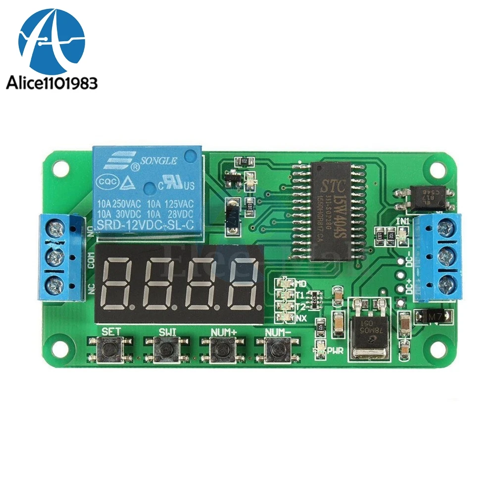 

Self-lock DC 12V 1 1CH Channel Delay Relay Timer Time Switch Board for PLC LED Motor Opto-isolate Low Level Power Multifunction