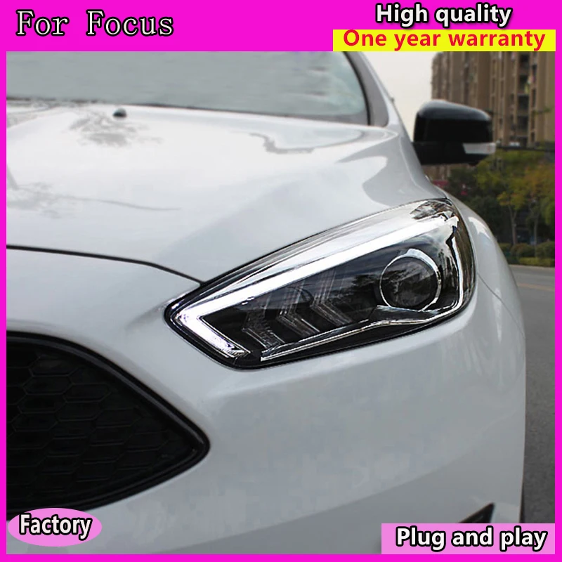 Car Styling for Focus Headlights 2015-2016 LED Headlight R DRL Bi Xenon Lens High Low Beam Parking Fog Lamp | Автомобили и