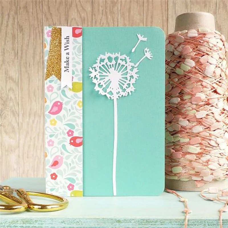 

Naifumodo Flower Dandelion Metal Cutting Dies Scrapbooking Dies Stencils Paper Card Making Crafts Embossing Diy Cards