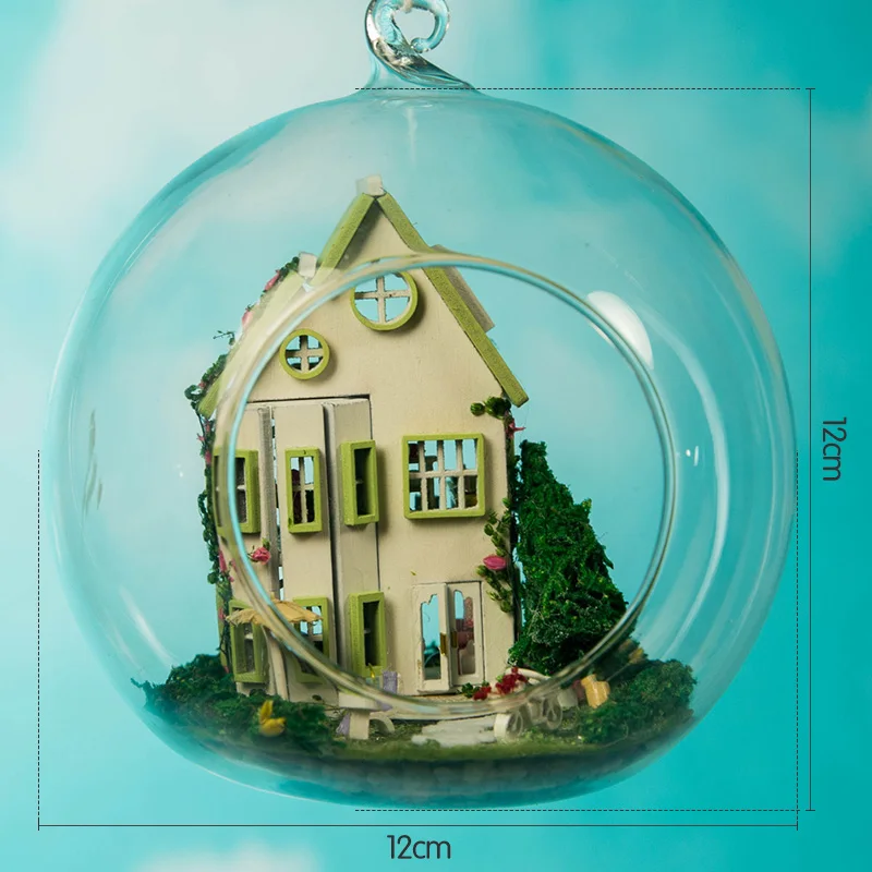 DIY Кукольный дом Wodden Miniatura кукольные домики, комплект мебели, стеклянная крышка, сборный кукольный домик, игрушки для детей, вилла Greenwood
