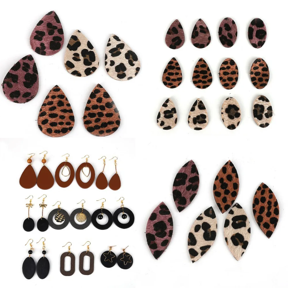 

Multicolor Leopard Snake Print Water Drop Shape PU Leather Charms Pendant For Jewelry Making DIY Earrings Accessories