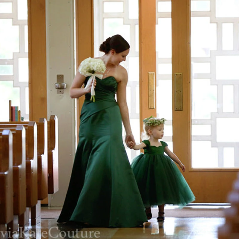 Обувь для девочек свадебное платье юбка зеленый цветок платья для мамы и дочки принцессы на свадьбу бальное платье одежда для мамы и меня семейный костюм