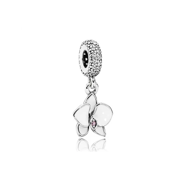 

SIENTO 100% 925 Sterling Silver 1: 1 Original 791554EN12 White Enamel Charm Pendant Vintage Women Jewelry