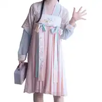 Women's Ancient Chinese Maxi Dress Traditional Costumes Lolita Halloween Cosplay Floral Embroidered Lady Fairy Long Dress