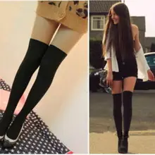 Модные женские сексуальные черные подкрашенные прозрачные накладные высокие чулки колготки тату Колготки