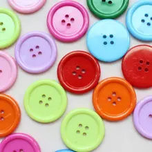 200 шт. 30 мм разноцветный Круглый Большой Пластиковый Пуговицы 4 отверстия, Большой Пуговицы краями